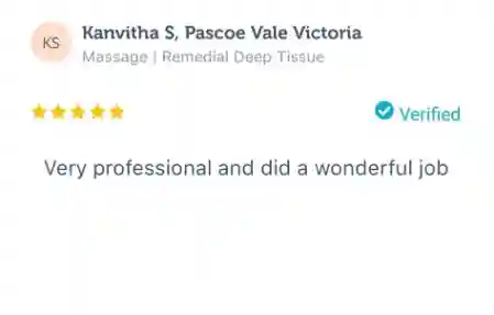 client review feedback on relax mobile massage, mobile massage service in melbourne