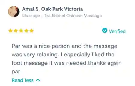 client review feedback on relax mobile massage, mobile massage service in melbourne